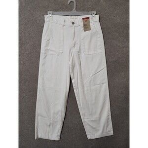 Levis Utility Ankle Pants Womens 29 Cream White Chino Stretch NEW